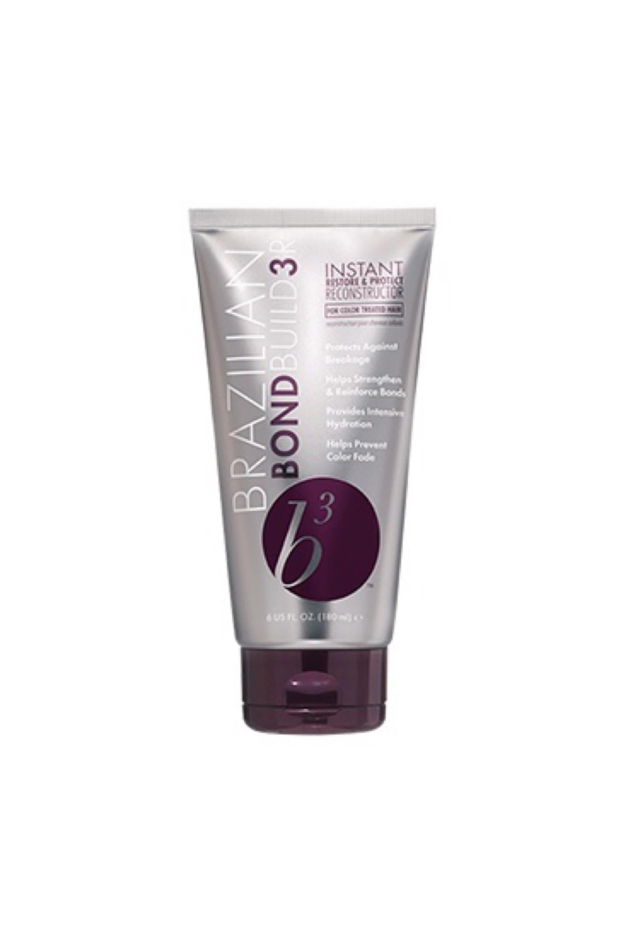 B3 Brazilian Bond Builder Instant Restore & Protect Reconstructor, 6oz silver tube with purple cap.