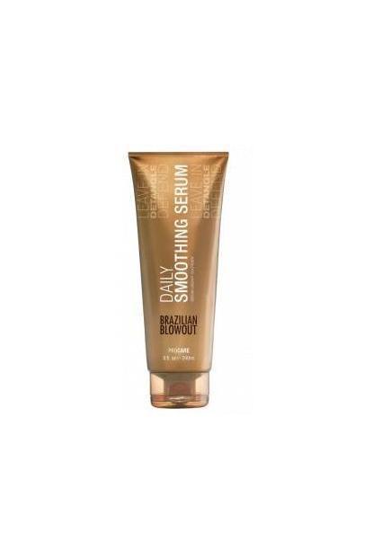 Brazilian Blowout Acai Daily Smoothing Serum, 8oz gold tube with a clear cap.