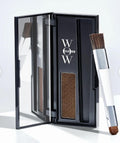 Color Wow Root Cover Up in medium brown, open compact with mirror and double-ended brush.