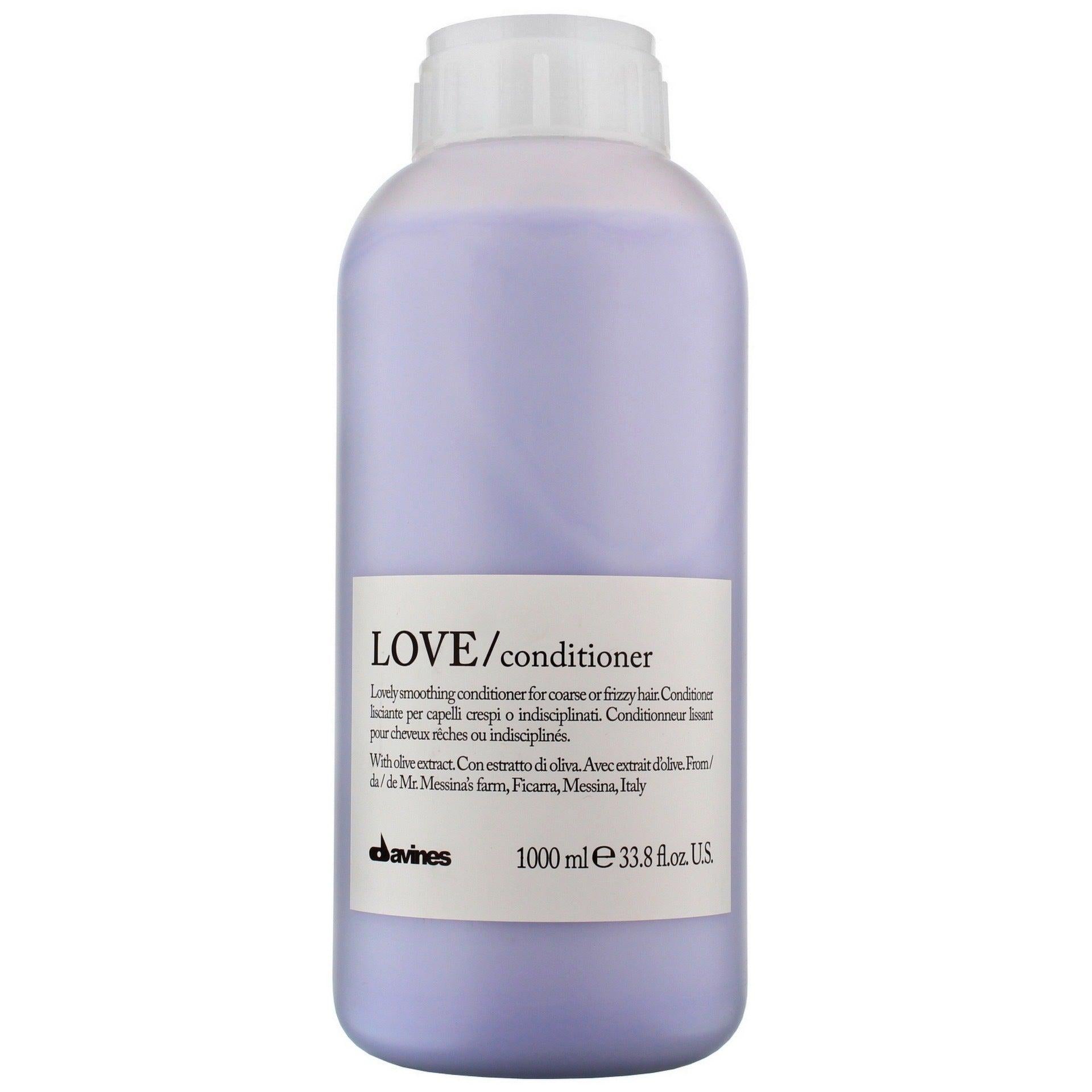 Davines LOVE Smooth Conditioner, 1000ml light purple bottle with white cap and label.