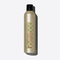 Davines Medium Hold Hair Spray in a tall, matte gold can with a black cap and green floral label.