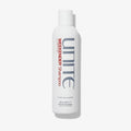 White Unite Weekender Clarifying Shampoo bottle, 8 fl.oz./236ml, with gray and red text.